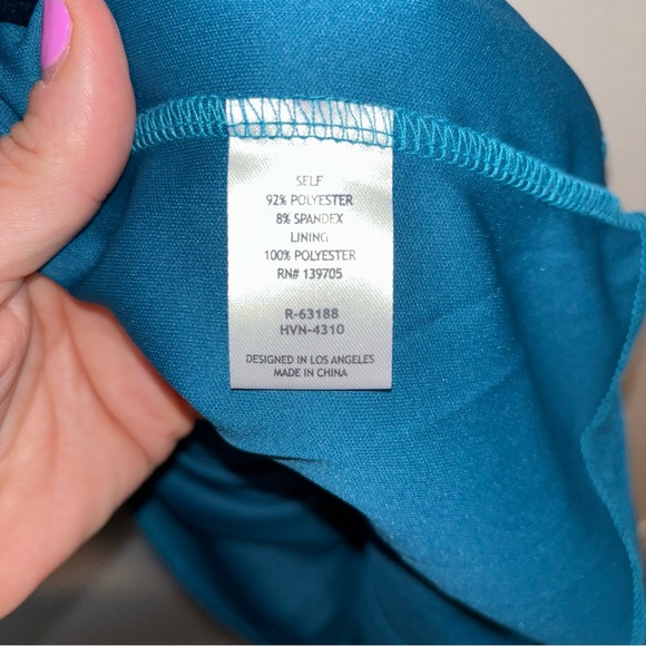 HOMECOMING DRESS Honey and Rosie Teal Satin Mini Size S - Picture 6 of 9